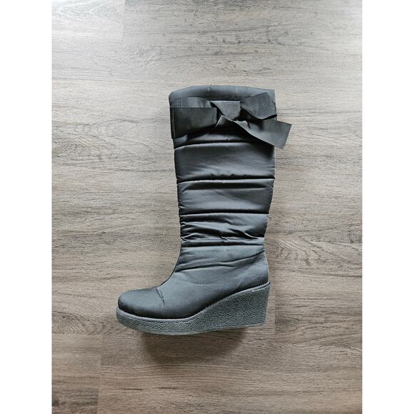 Kate Spade Black Cagney Wedge Boots Winter Boots Size 7.5 - Picture 2 of 10